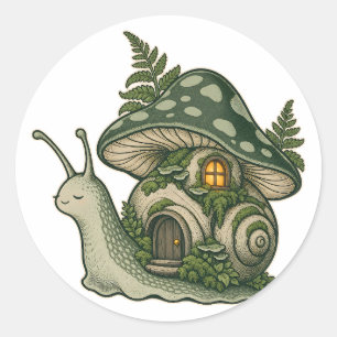 Lantern Snail Mushroom Cottage Sticker