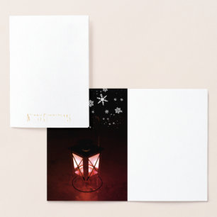 Lantern Snowflakes Classical Festive Christmas Foil Card