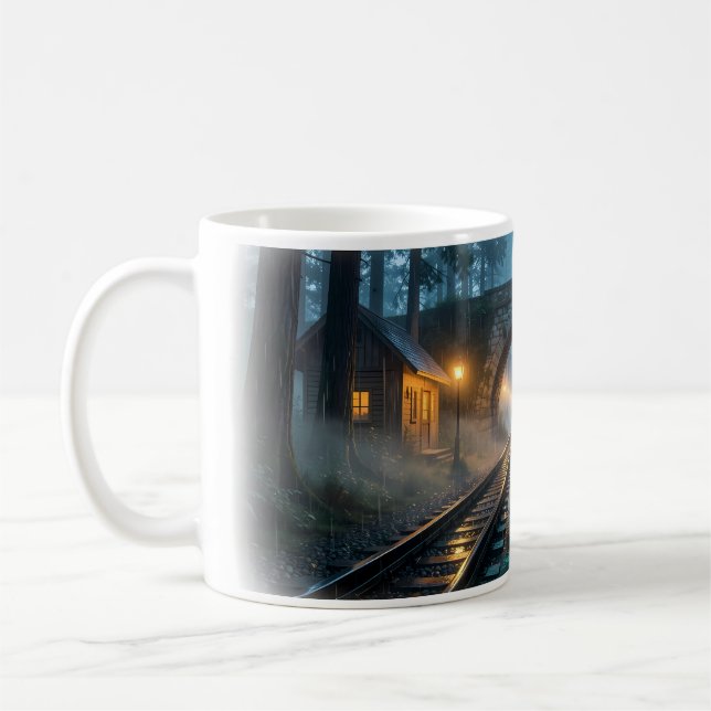 Lantern Trail Through the Forest Tunnel Mug (Left)