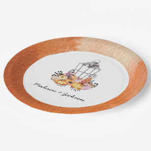 Lantern Watercolor Autumn Personalised Paper Plate