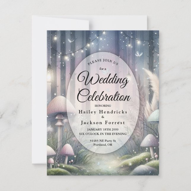 Lanternlight Dreams Enchanted Forest Wedding Invitation (Front)