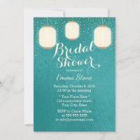 Lanterns Bridal Shower Modern Teal Green