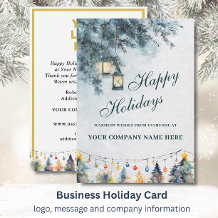 Lanterns Festive Christmas Business Logo  Holiday Card