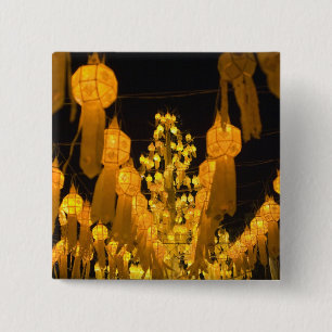 Lanterns for Loi Krathong festival. 15 Cm Square Badge