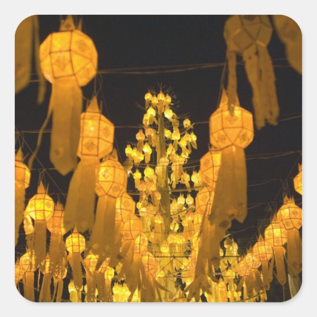 Lanterns for Loi Krathong festival. Square Sticker (Front)