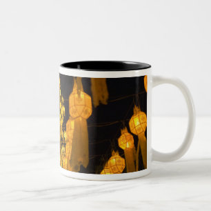 Lanterns for Loi Krathong festival. Two-Tone Coffee Mug