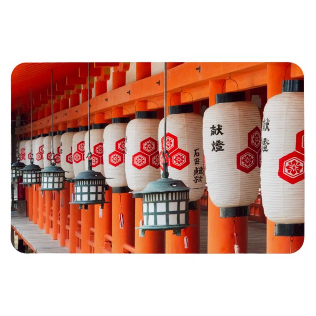 Lanterns inside Itsukushima Shrine Magnet (Horizontal)