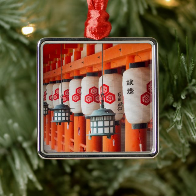 Lanterns inside Itsukushima Shrine Metal Tree Decoration (Tree)