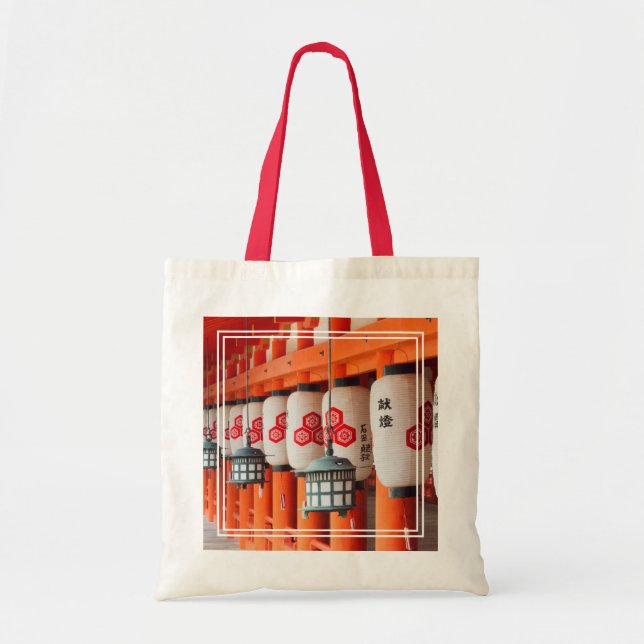 Lanterns inside Itsukushima Shrine Tote Bag (Front)