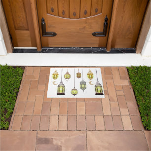 Lanterns Ramadan Mubarak Oriental Arabian Muslim Doormat