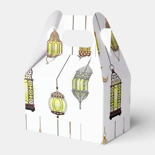 Lanterns Ramadan Mubarak Oriental Arabian Muslim Favour Box (Front Side)