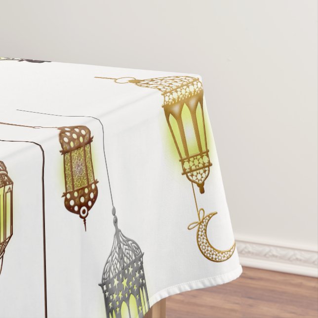 Lanterns Ramadan Mubarak Oriental Arabian Muslim Tablecloth (In Situ)