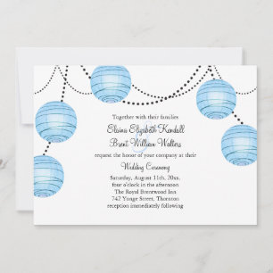 Lanterns Wedding Invitation in Blue