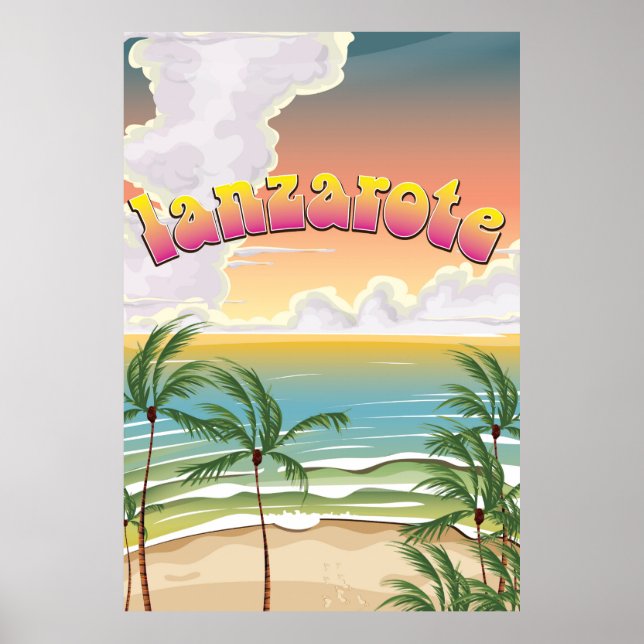 Lanzarote beach travel poster (Front)
