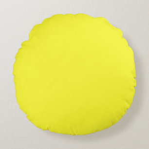 Lanzarote Lemon Acid Neon Yellow Tropical Romance Round Cushion