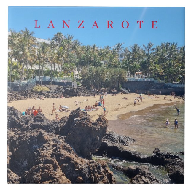 Lanzarote Puerto del Carmen beach ceramic tile (Front)