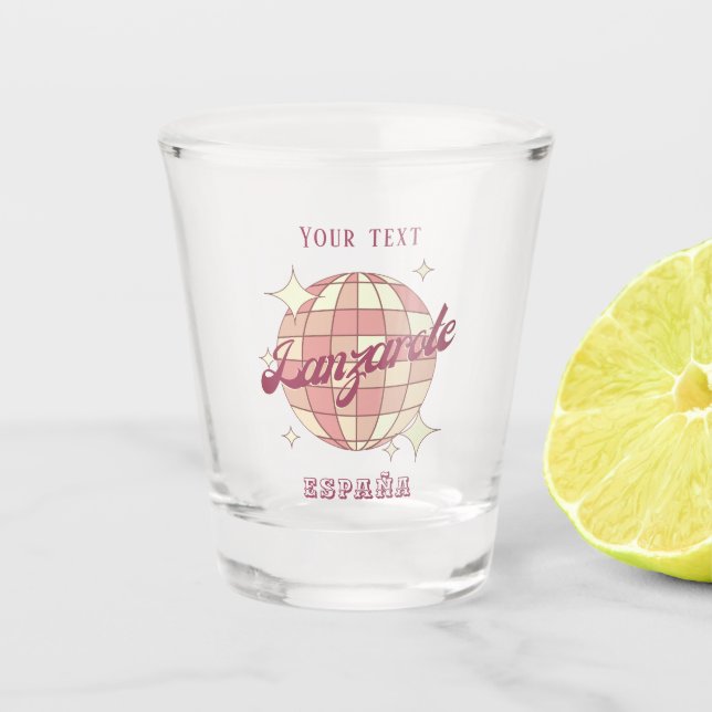 Lanzarote Spain España Retro Vintage  Shot Glass (Front)