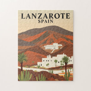 Lanzarote Spain Jigsaw Puzzle Vintage Travel Scene