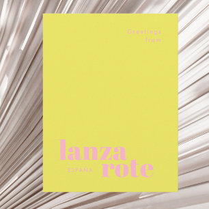 Lanzarote Spain modern typography Postcard