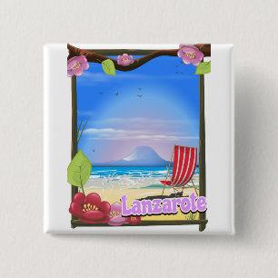 Lanzarote Travel poster 15 Cm Square Badge