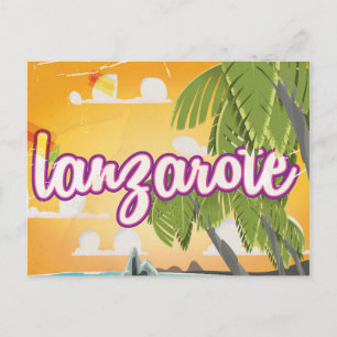 lanzarote vintage travel poster cartoon postcard