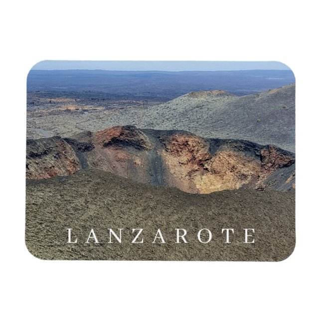 Lanzarote volcano crater view fridge magnet (Horizontal)