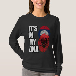 Lao And Albanian Mix DNA Heritage Flag T-Shirt
