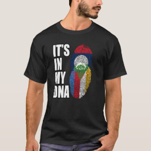 Lao And Comoran Mix DNA Heritage Flag T-Shirt