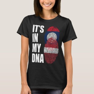 Lao And Latvian Mix DNA Heritage Flag T-Shirt