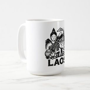 lao cultural design coffee mug