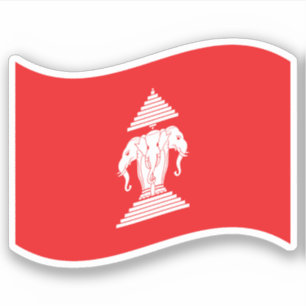Lao Erawan Three Headed Elephant Flag Wave