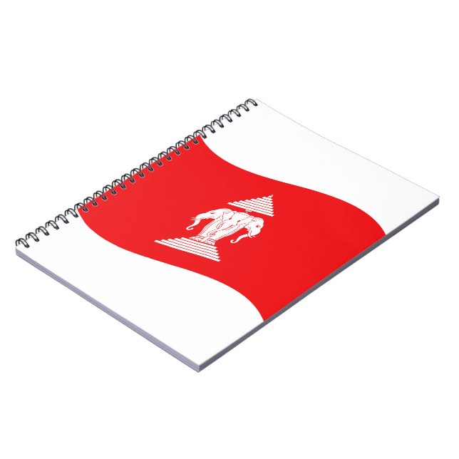 Lao Erawan Three Headed Elephant Flag Wave Notebook (Left Side)