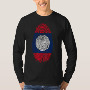 Lao Flag Fingerprint It Is In My Dna For Laotians T-Shirt