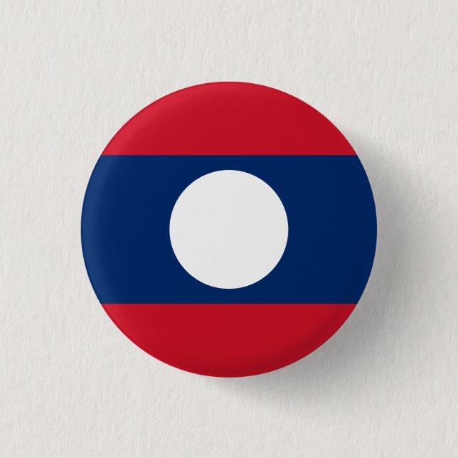 Lao Flag, Flag of Laos 3 Cm Round Badge (Front)