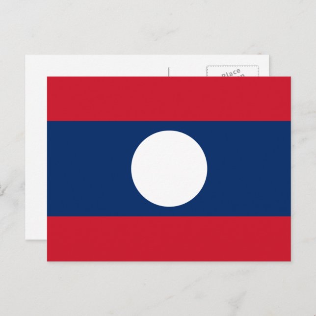 Lao Flag, Flag of Laos Postcard (Front/Back)