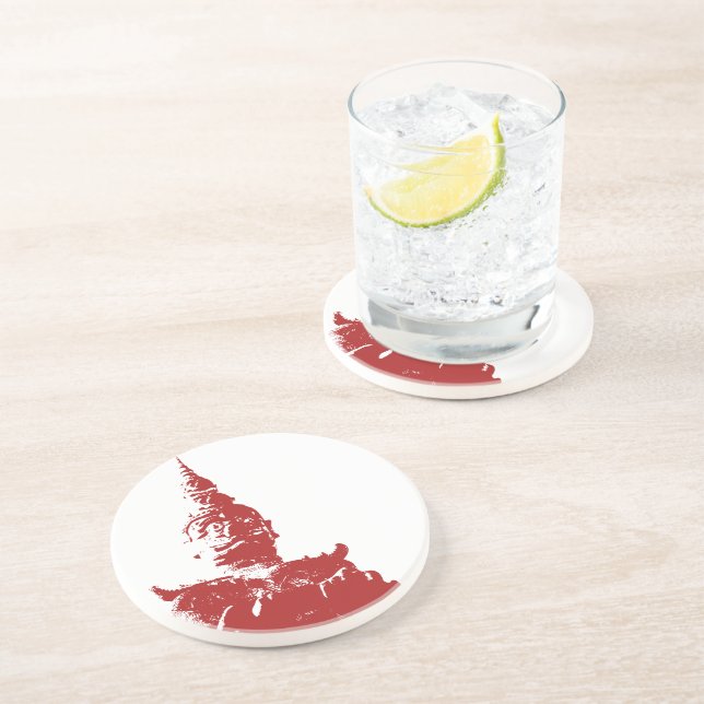 Lao Giant Guardian .. Buddha Park, Vientiane, Laos Coaster (Side)