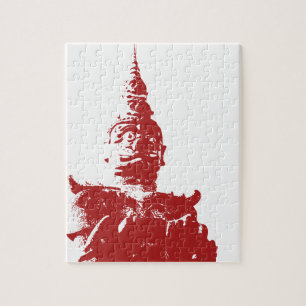 Lao Giant Guardian .. Buddha Park, Vientiane, Laos Jigsaw Puzzle