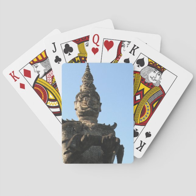 Lao Giant Guardian .. Buddha Park, Vientiane, Laos Playing Cards (Back)