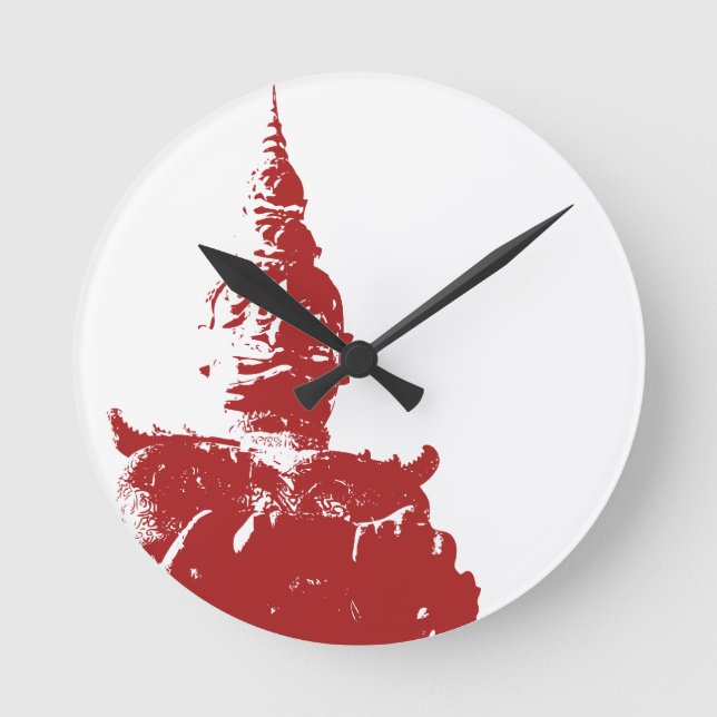 Lao Giant Guardian .. Buddha Park, Vientiane, Laos Round Clock (Front)