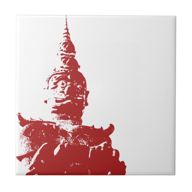 Lao Giant Guardian .. Buddha Park, Vientiane, Laos Tile (Front)