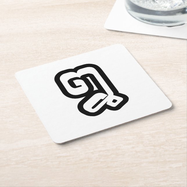 Lao / Laos Number Eight / 8 / ໘ (Bad/Paet) Laotian Square Paper Coaster (Angled)