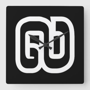 Lao / Laos Number Nine / 9 / ໙ (Kao/Gao) Laotian Square Wall Clock