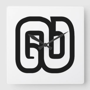 Lao / Laos Number Nine / 9 / ໙ (Kao/Gao) Laotian Square Wall Clock