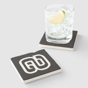 Lao / Laos Number Nine / 9 / ໙ (Kao/Gao) Laotian Stone Coaster