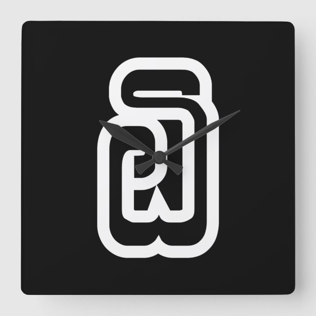 Lao / Laos Number Six / 6 / ໖ (Ho/Hok) Laotian Square Wall Clock (Front)