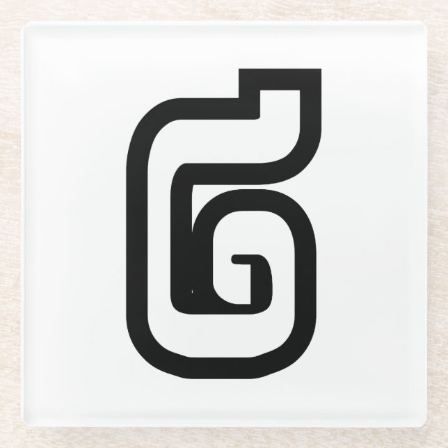 Lao / Laos Number Two / 2 / ໒ (Song) Laotian Glass Coaster (Front)