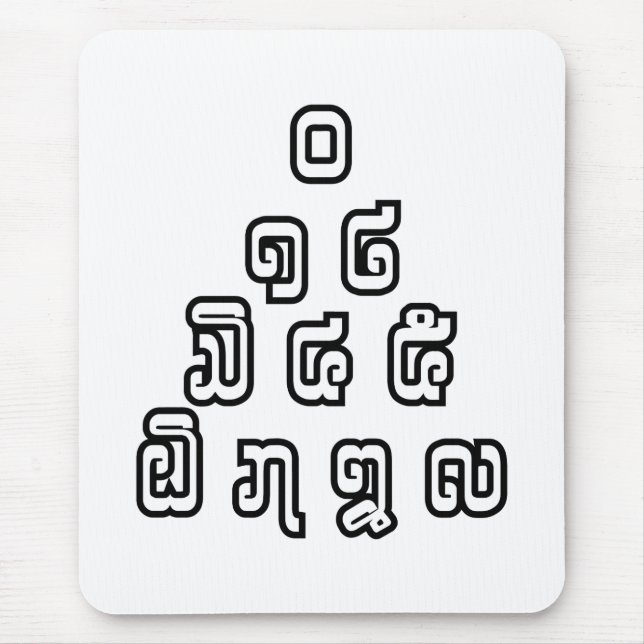 Lao / Laos Numbers Pyramid Laotian Language Script Mouse Mat (Front)