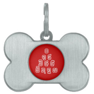 Lao / Laos Numbers Pyramid Laotian Language Script Pet Tag