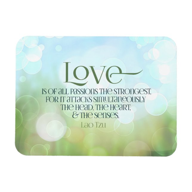 Lao Tzu Inspirational Quote "Love" Flexible Magnet (Horizontal)