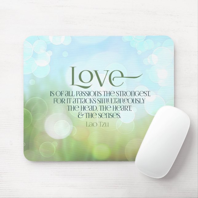 Lao Tzu Inspirational Quote "Love" Mouse Mat (With Mouse)